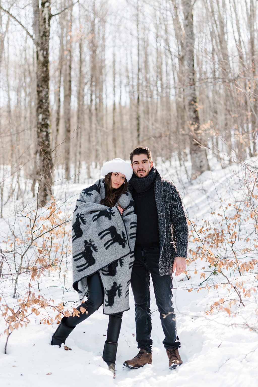 Prewedding φωτογράφιση στα χιόνια, alpine elopement photoshoot, George Kostopoulos Fine Art Wedding Photography