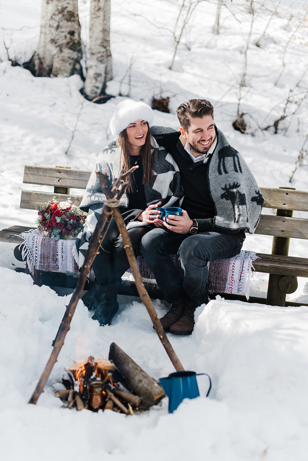 Prewedding φωτογράφιση στα χιόνια, snowy elopement photoshoot, George Kostopoulos Fine Art Wedding Photography