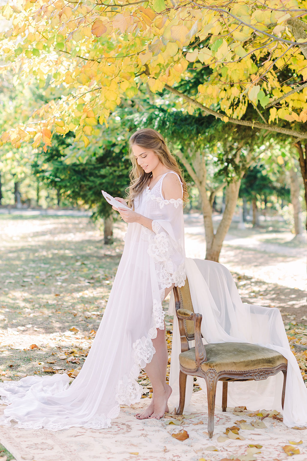 gorgeous bride reading her love letter, Inspirational boudoir & bridal photoshoot, George Kostopoulos fine art wedding photography